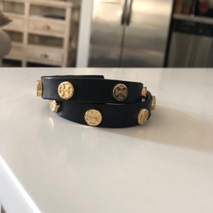 Tory Burch Double-Wrap Logo Stud Bracelet